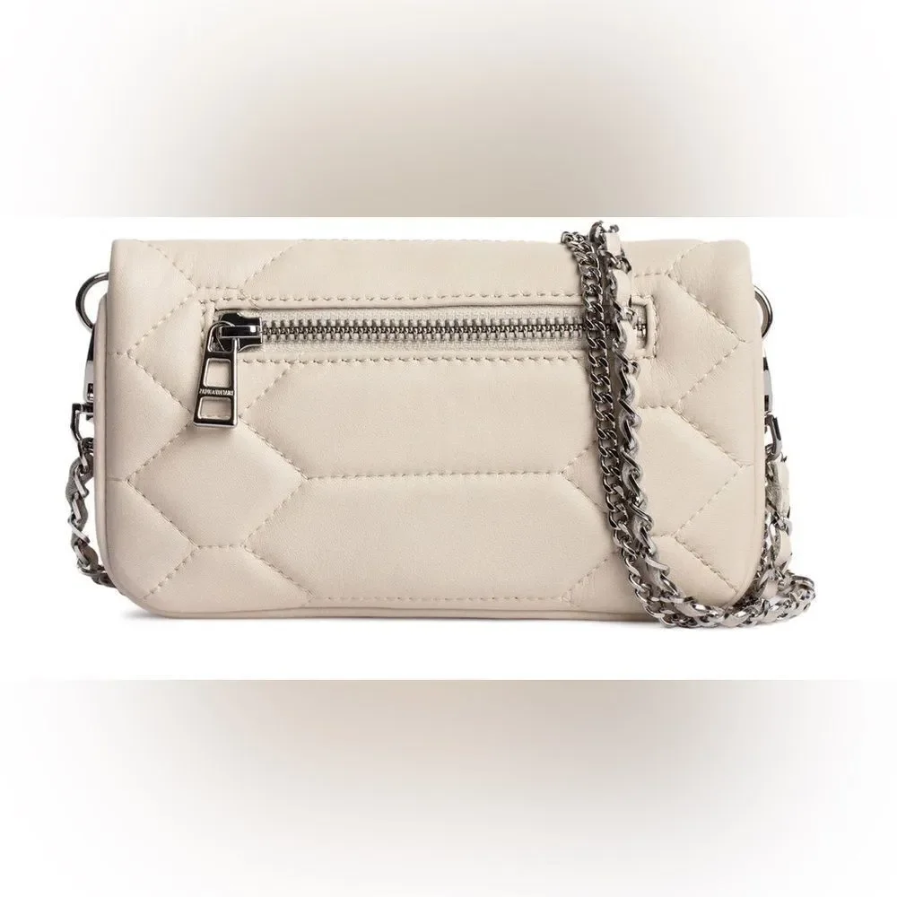 ZADIG & VOLTAIRE Women’s Rockyssime Bag in Ivory Cream Leather - Picture 12 of 16